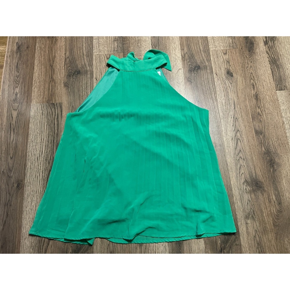 She+Sky Tank Top, Women's Size Small, Green, Sleeveless, Tie Neck at Back